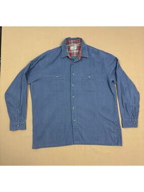 Kentfield Vintage Mens Light Blue Long Sleeve Button Up Corduroy Shirt Size XL